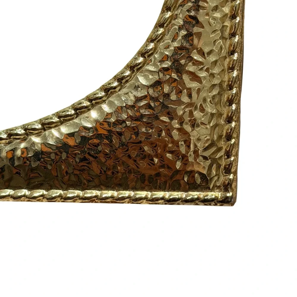 National Picture & Frame Co Gold Hammered Metal Oval Opening Frame Made in USA